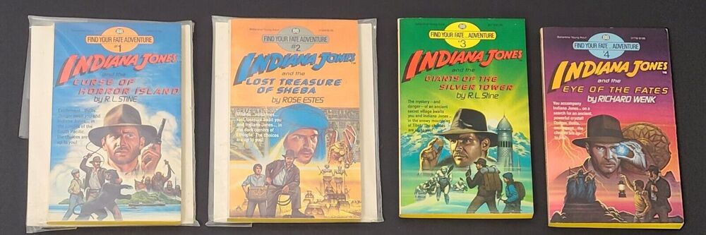 Lot Of 4 Vtg Collectible Indiana Jones Find Your Adventure Series Paperbacks 1-4